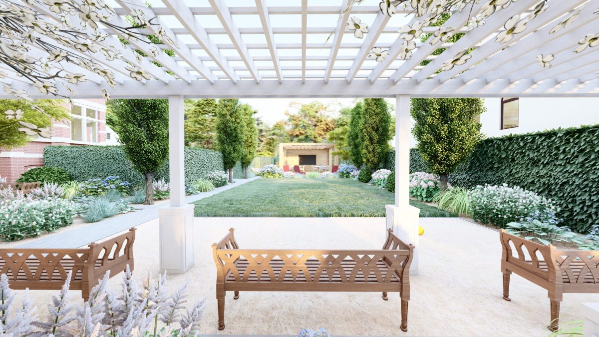 3D-Visualisierung eines Gartenentwurfs